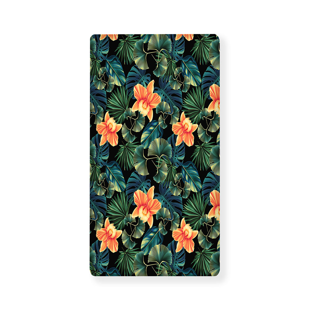 Tropical Leaf And Hawaiian Flower Print Baby Crib Sheet