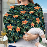 Tropical Leaf And Hawaiian Flower Print Baby Seat Cover