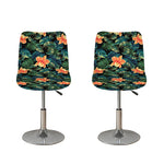 Tropical Leaf And Hawaiian Flower Print Bar Stool Covers