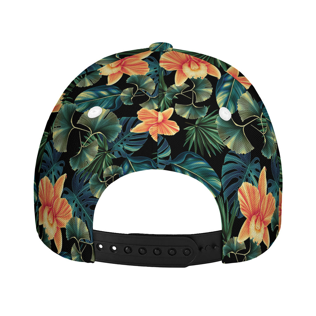Tropical Leaf And Hawaiian Flower Print Baseball Cap