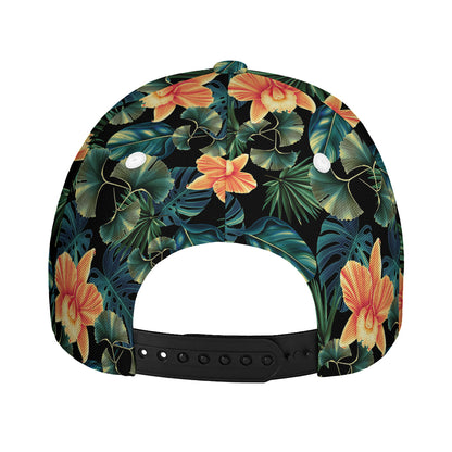 Tropical Leaf And Hawaiian Flower Print Baseball Cap