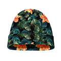 Tropical Leaf And Hawaiian Flower Print Beanie