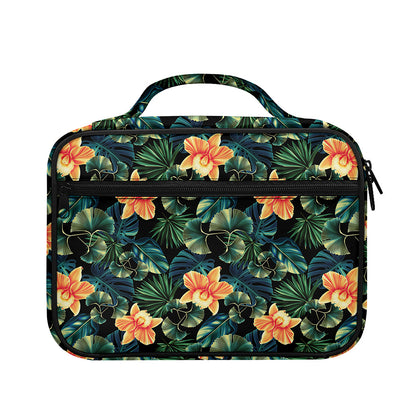 Tropical Leaf And Hawaiian Flower Print Briefcase Bible Bag