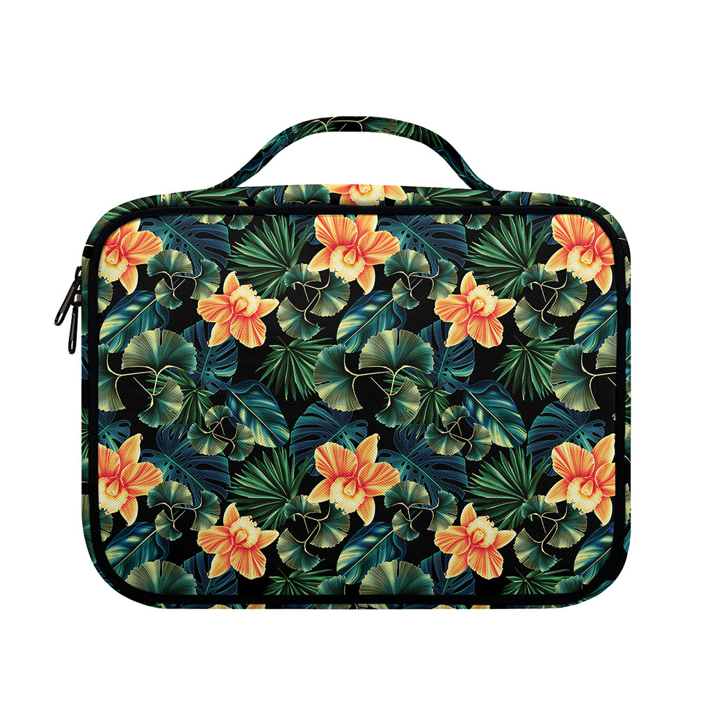 Tropical Leaf And Hawaiian Flower Print Briefcase Bible Bag