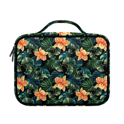 Tropical Leaf And Hawaiian Flower Print Briefcase Bible Bag