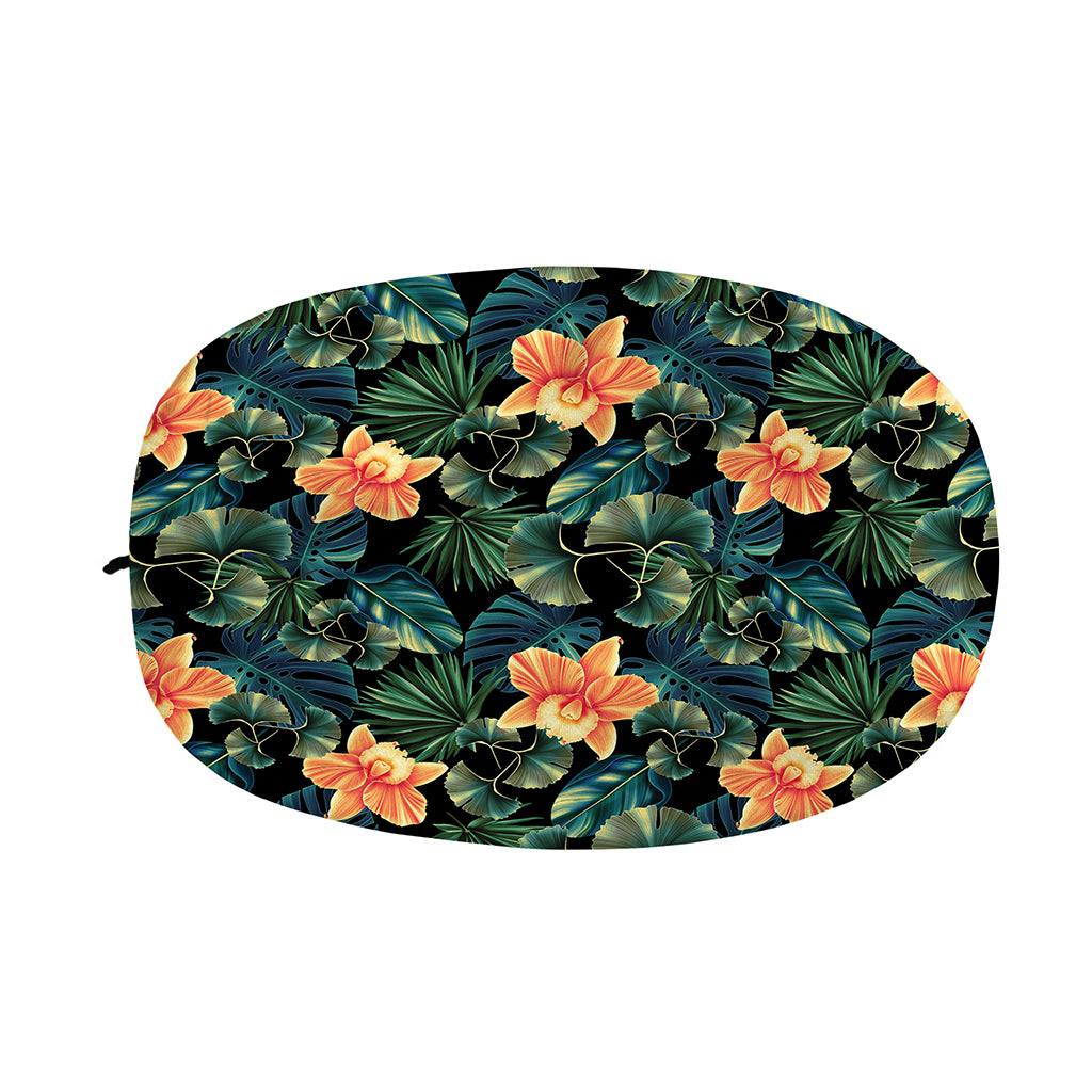 Tropical Leaf And Hawaiian Flower Print Car Side Mirror Covers