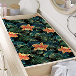 Tropical Leaf And Hawaiian Flower Print Changing Pad Cover