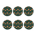 Tropical Leaf And Hawaiian Flower Print Coaster Set