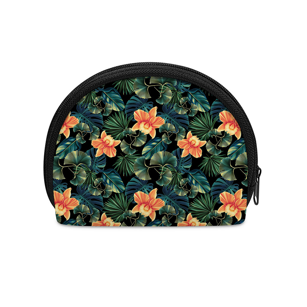 Tropical Leaf And Hawaiian Flower Print Coin Purse