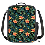 Tropical Leaf And Hawaiian Flower Print Crossbody Lunch Bag
