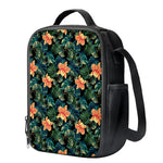 Tropical Leaf And Hawaiian Flower Print Crossbody Lunch Bag