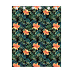 Tropical Leaf And Hawaiian Flower Print Curtain