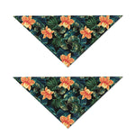 Tropical Leaf And Hawaiian Flower Print Dog Bandana
