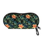Tropical Leaf And Hawaiian Flower Print Glasses Case