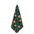Tropical Leaf And Hawaiian Flower Print Hand Towel