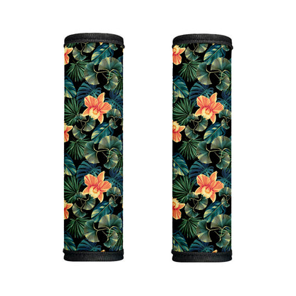 Tropical Leaf And Hawaiian Flower Print Handle Covers