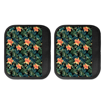 Tropical Leaf And Hawaiian Flower Print Handle Covers