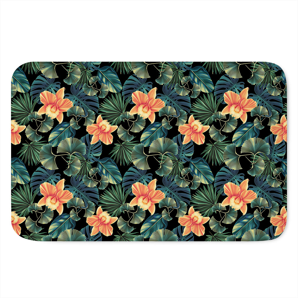 Tropical Leaf And Hawaiian Flower Print Indoor Door Mat