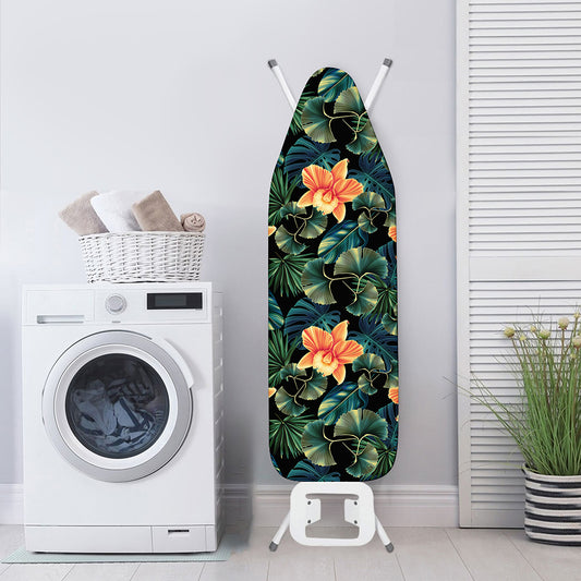 Tropical Leaf And Hawaiian Flower Print Ironing Board Cover