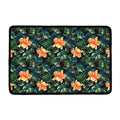 Tropical Leaf And Hawaiian Flower Print Kitchen Mat
