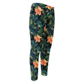 Tropical Leaf And Hawaiian Flower Print Men's Compression Pants