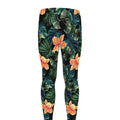 Tropical Leaf And Hawaiian Flower Print Men's Leggings