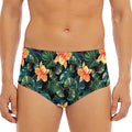 Tropical Leaf And Hawaiian Flower Print Men's Triangle Swim Briefs