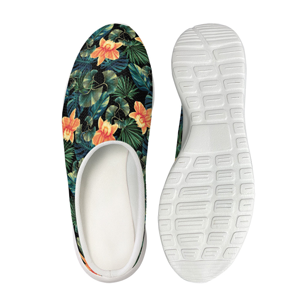 Tropical Leaf And Hawaiian Flower Print Mesh Casual Shoes