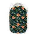 Tropical Leaf And Hawaiian Flower Print Mesh Laundry Hamper