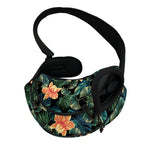 Tropical Leaf And Hawaiian Flower Print Pet Sling Carrier