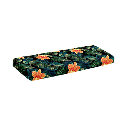 Tropical Leaf And Hawaiian Flower Print Piano Keyboard Cover