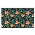 Tropical Leaf And Hawaiian Flower Print Polyester Doormat