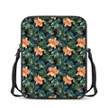 Tropical Leaf And Hawaiian Flower Print Rectangular Crossbody Bag