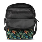 Tropical Leaf And Hawaiian Flower Print Rectangular Crossbody Bag