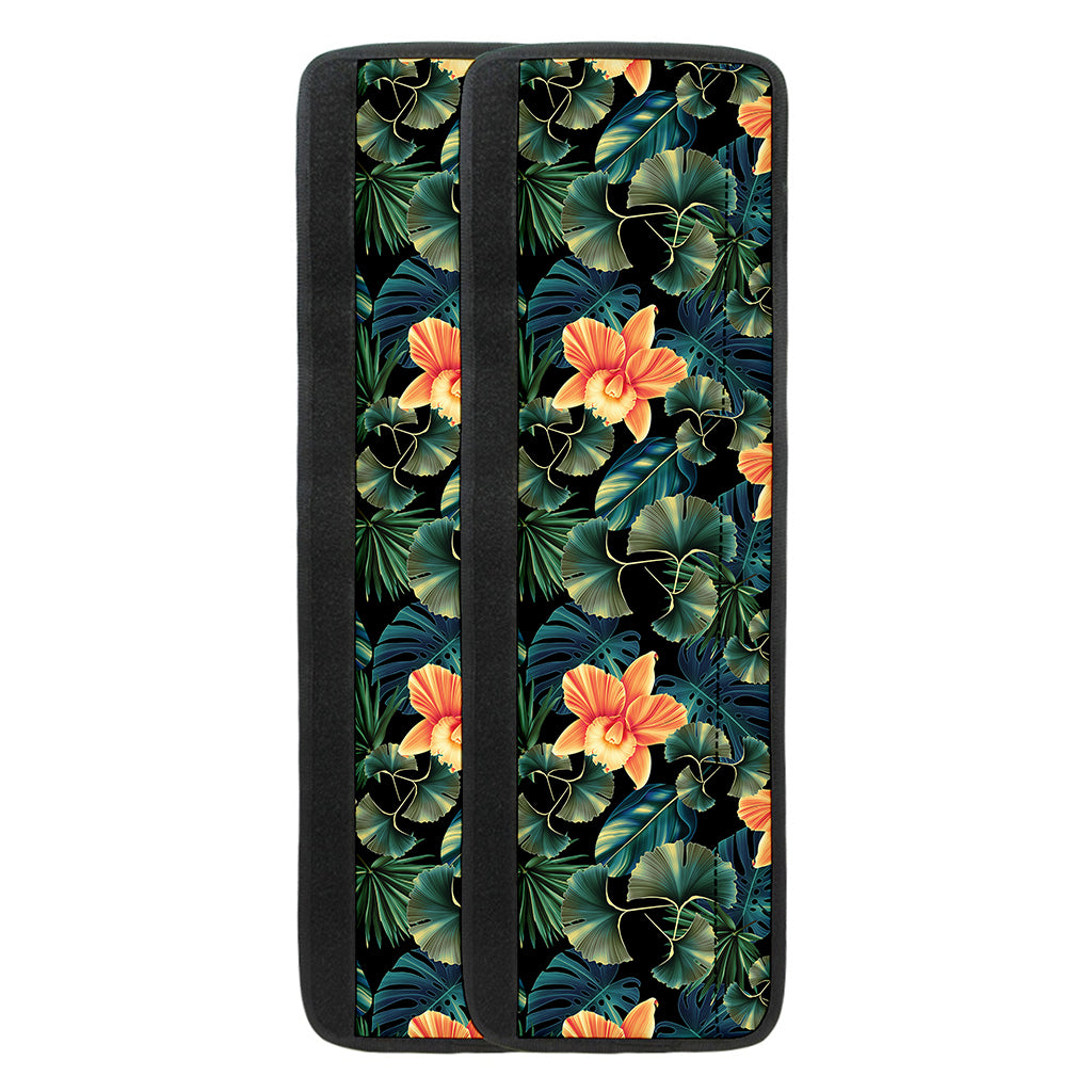 Tropical Leaf And Hawaiian Flower Print Refrigerator Handle Covers