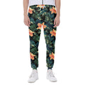 Tropical Leaf And Hawaiian Flower Print Joggers