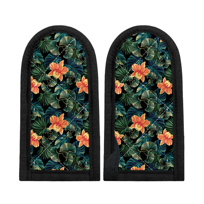 Tropical Leaf And Hawaiian Flower Print Skillet Handle Cover