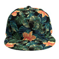 Tropical Leaf And Hawaiian Flower Print Snapback Cap