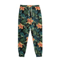 Tropical Leaf And Hawaiian Flower Print Sweatpants