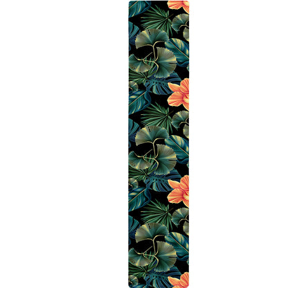 Tropical Leaf And Hawaiian Flower Print Table Runner