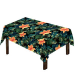 Tropical Leaf And Hawaiian Flower Print Tablecloth