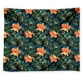 Tropical Leaf And Hawaiian Flower Print Tapestry
