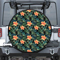 Tropical Leaf And Hawaiian Flower Print Tire Cover