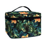 Tropical Leaf And Hawaiian Flower Print Travel Makeup Bag