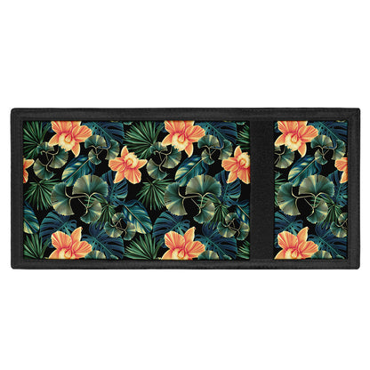 Tropical Leaf And Hawaiian Flower Print Trifold Wallet