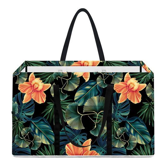 Tropical Leaf And Hawaiian Flower Print Utility Tote Bag