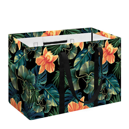 Tropical Leaf And Hawaiian Flower Print Utility Tote Bag