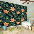 Tropical Leaf And Hawaiian Flower Print Wall Sticker