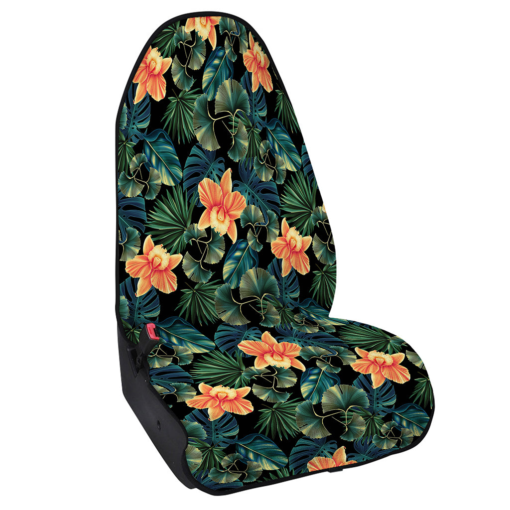 Tropical Leaf And Hawaiian Flower Print Waterproof Car Seat Cover