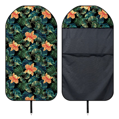 Tropical Leaf And Hawaiian Flower Print Waterproof Car Seat Cover